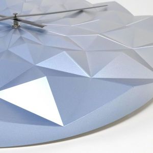 Ceas geometric de precizie analog de perete creat de designer model Diamond albastru metalic imagine