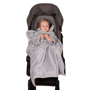 Patura pentru bebelusi cu maneci Kangoo mini 70x90 cm Grey imagine