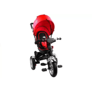 Tricicleta cu pedale pentru copii cu scaun rotativ si copertina rosie LeanToys imagine