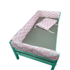 Set aparatori laterale Maxi pentru pat Montessori 160x80 cm Nori Zambareti roz imagine