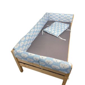 Set aparatori laterale Maxi pentru pat Montessori 160x80 cm Nori Zambareti albastru imagine