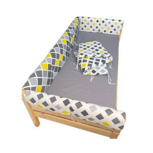 Set aparatori laterale Maxi pentru pat Montessori 160x80 cm Romburi galben negru imagine