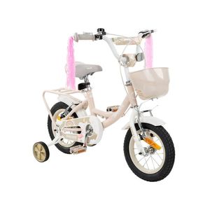 Bicicleta 12 inch cu roti ajutatoare si cosulet frontal Makani Breeze Light Pink imagine