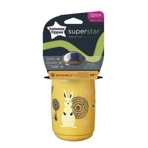 Cana Tommee Tippee Sippee cu protectie Bacshield si capac 390 ml 12 luni + galben imagine