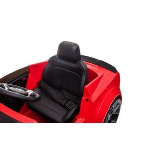 Masinuta electrica 12V cu roti EVA si scaun din piele Ford Mustang Rosu imagine