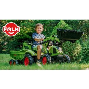 Tractor buldo-excavator cu pedale pentru copii Claas Falk 2070W imagine
