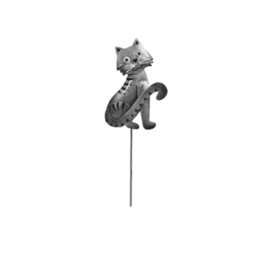 Decoratiune metalica gradina Pisica cu tija pentru plante 45 cm imagine