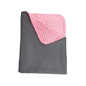 Paturica dubla bumbac tricotat mincky roz 95x70 cm imagine