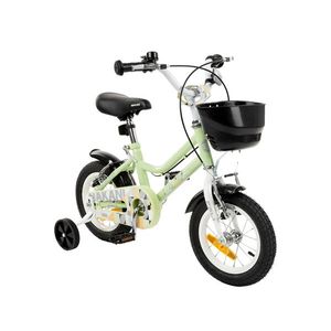 Bicicleta 12 inch cu roti ajutatoare si cosulet frontal Makani Pali Green imagine