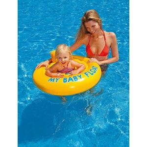 Colac gonflabila pentru inot bebelusi Intex My Baby Float, 56585 70 cm galben imagine