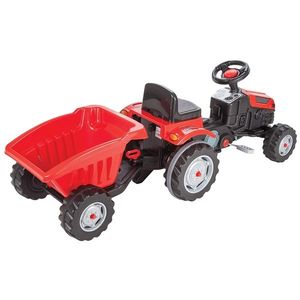 Tractor cu pedale si remorca Pilsan Active with Trailer 07-316 red imagine
