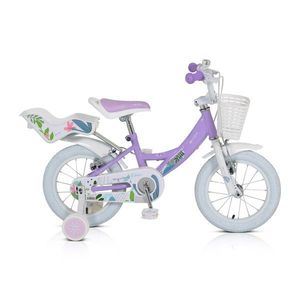 Bicicleta pentru fetite Byox 14 inch cu roti ajutatoare si portbagaj Eden imagine