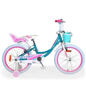 Bicicleta pentru fetite cu roti ajutatoare Byox Fashion Girl Blue Mint 20 inch imagine