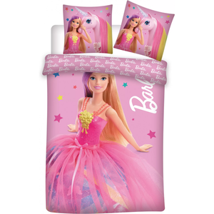 Set lenjerie pat copii Barbie 100x135 + 40x60 SunCity imagine
