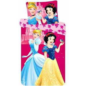 Set lenjerie pat copii Princess Cinderella and Snow White 90x140 + 40x55 SunCity imagine