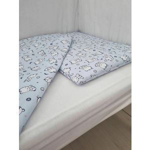 Lenjerie de pat pentru copii 4 piese Baby Bear albastru 70x120 cm 100x135 cm imagine