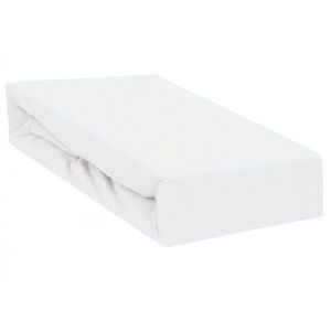 Cearceaf impermeabil cu elastic Qmini pentru patut 120x60 cm din jerseu White imagine