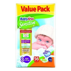 Scutece Babylino Sensitive Economy N3 4-9 kg56buc imagine