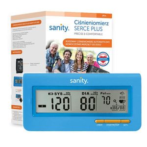 Tensiometru electronic de brat Sanity Serce Plus 60 seturi de memorie, tehnologie FDS albastru imagine