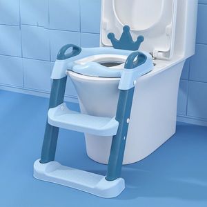 Reductor toaleta cu scarita si inaltime reglabila Little Mom Royal Blue imagine