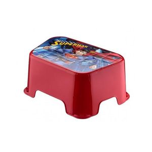 Scaun inaltator pentru copii tip taburet din plastic Superman Tuffex 21x32x15 cm rosu imagine