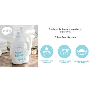 Detergent lichid de rufe pentru bebelusi Sobble de origine vegetala 1.5 l imagine