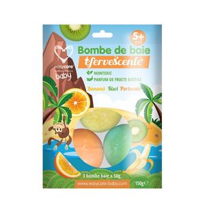 Bombe de baie EASYCARE BABY efervescente copii fructe exotice 3 bucpunga imagine