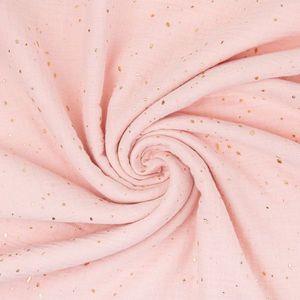 Muselina bumbac organic Gots roz cu bulinute 80x80 cm imagine