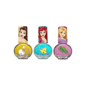 Set manichiura pentru fetite, 3 lacuri de unghii si modele de lipit pe unghii, Printesele Disney imagine