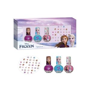 Set manichiura pentru fetite, cu 3 lacuri de unghii si modele de lipit pe unghii, Frozen imagine