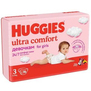 Scutece Huggies nr.3 Ultra Comfort 5 -9 Kg Girl 78 buc imagine