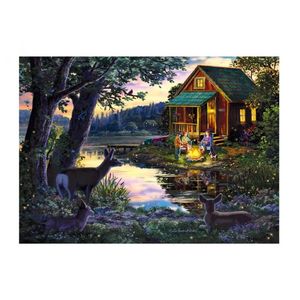 Puzzle din lemn - Evening at the Lakehouse - 200 piese imagine