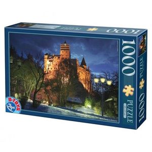 Puzzle 1000 piese - Imagini din Romania - Castelul Bran - Noaptea | D-Toys imagine