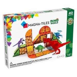 Magna Tiles Dino World, set magnetic 40 de piese imagine