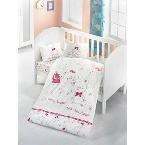 Lenjerie de pat pentru copii, Victoria, Family, 4 piese, 100% bumbac ranforce, multicolor imagine