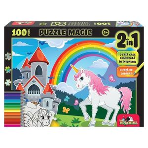 Puzzle Magic 2 in 1, Witty Puzzlezz, Unicorn, 100 piese imagine