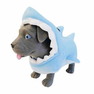 Mini figurina, Dress Your Puppy, Pitbul in costum de rechin, S1 imagine