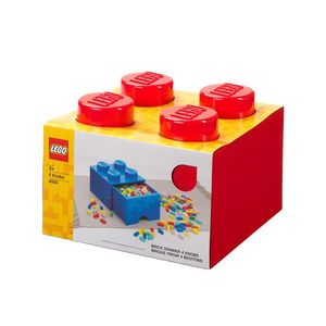 Cutie depozitare Lego, cu 4 pini, Rosu imagine