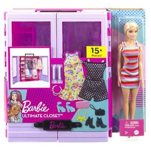 Set Papusa Barbie cu dulap, haine si accesorii imagine