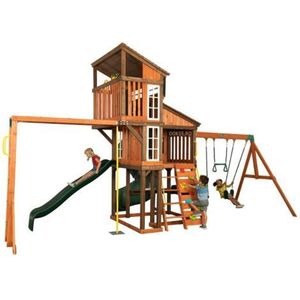 Complex de joaca din lemn de cedru Austin Playset Kidkraft imagine