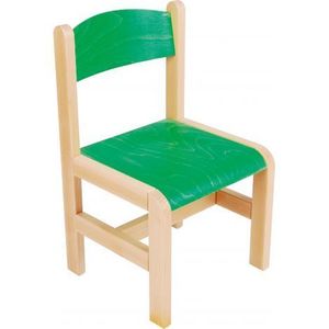 Scaun verde din lemn PF masura 1 pentru gradinita imagine