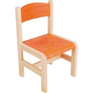 Scaun portocaliu din lemn PF masura 1 pentru gradinita imagine