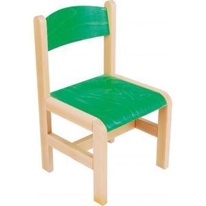 Scaun verde din lemn PF masura 3 pentru gradinita imagine