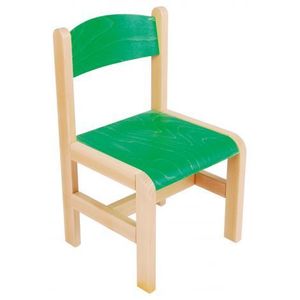 Scaun verde din lemn masura 1 pentru gradinita imagine