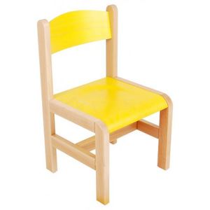 Scaun galben din lemn masura 1 pentru gradinita imagine