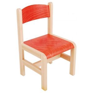 Scaun portocaliu din lemn masura 1 pentru gradinita imagine