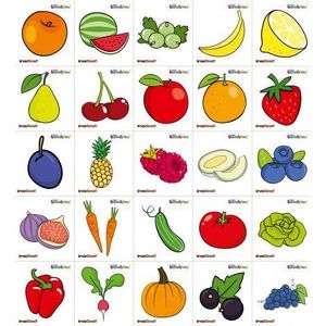 Set 25 abtibilduri cu fructe si legume, pentru vestiar imagine