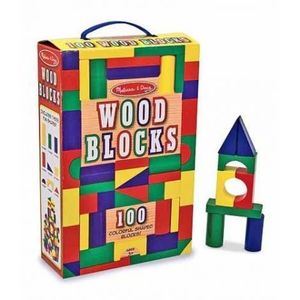 Set de construit Cuburi din lemn colorate 100 bucati Melissa and Doug 0481 imagine