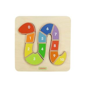 Puzzle din lemn - Sarpe colorat cu numere 1-10 | Masterkidz imagine