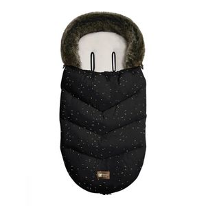 Sac de iarna Kikkaboo pentru carucior 95x45 cm Luxury Fur Confetti Black imagine